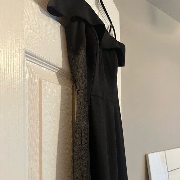 Vince Camuto black off shoulder midi sheath dress 2 - Picture 6 of 7